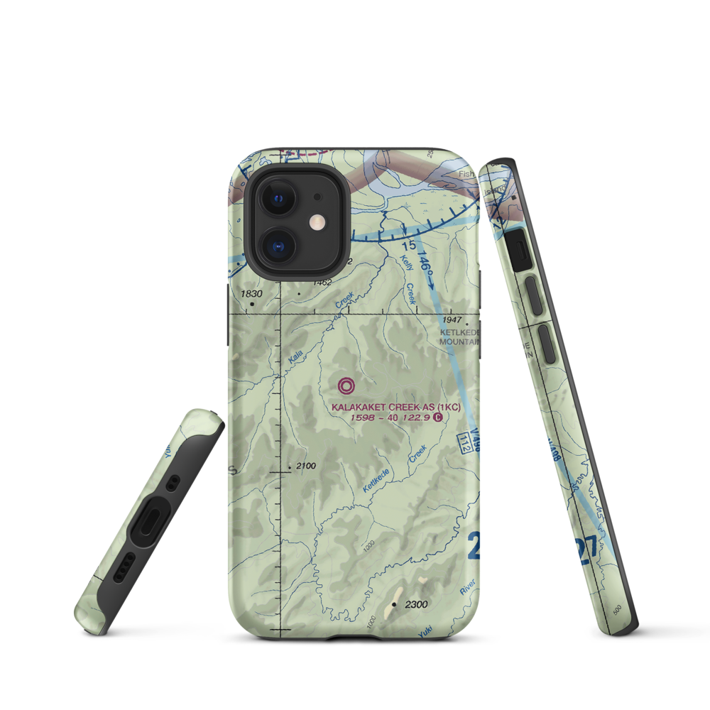 Kalakaket Creek AS Airport (1KC) VFR Sectional  Tough iPhone Case iPhone 12 mini model shown