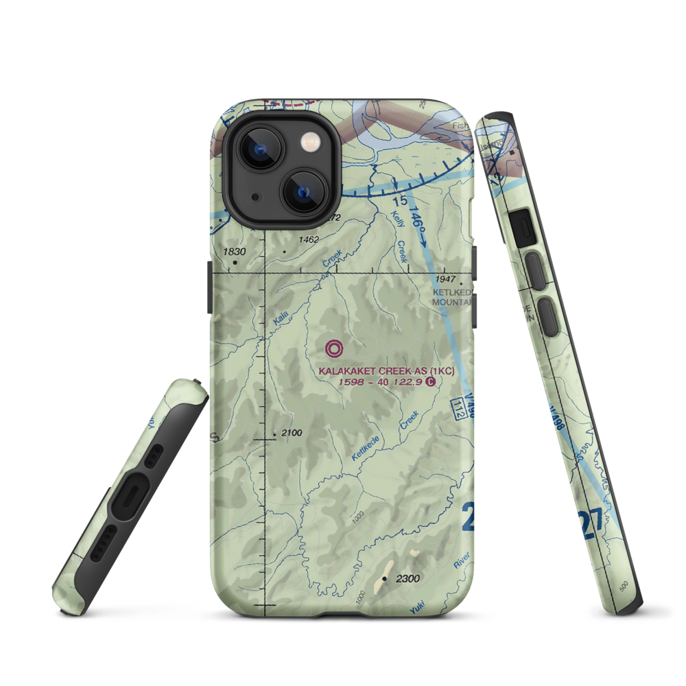 Kalakaket Creek AS Airport (1KC) VFR Sectional  Tough iPhone Case iPhone 13 model shown
