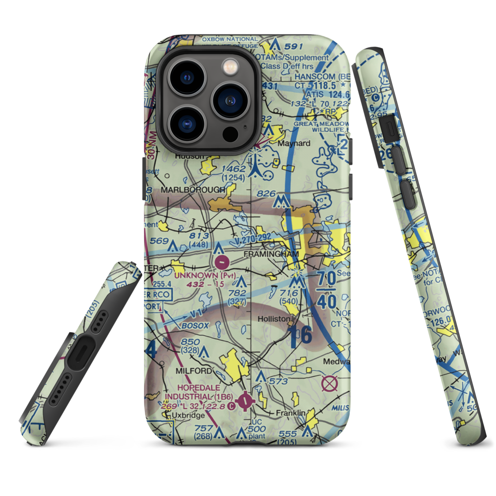 Kallander Field (09MA) VFR Sectional  Tough iPhone Case iPhone 14 Pro Max model shown