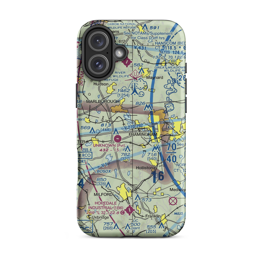 Kallander Field (09MA) VFR Sectional  Tough iPhone Case iPhone 16 Plus model shown