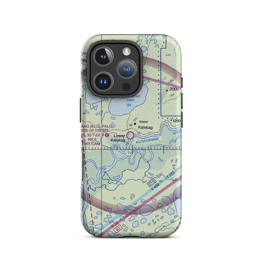 Kalskag Airport (KLG) VFR Sectional  Tough iPhone Case iPhone 16 Pro model shown