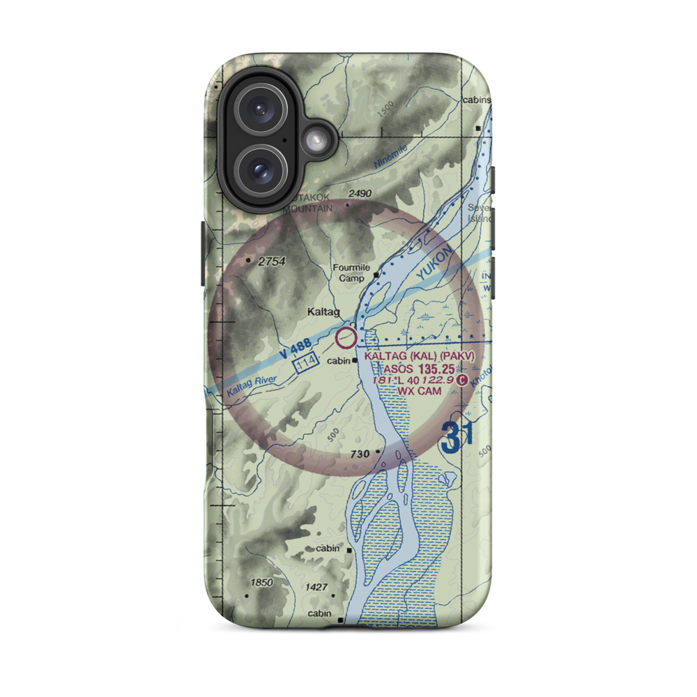 Kaltag Airport (KAL) VFR Sectional  Tough iPhone Case iPhone 16 Plus model shown
