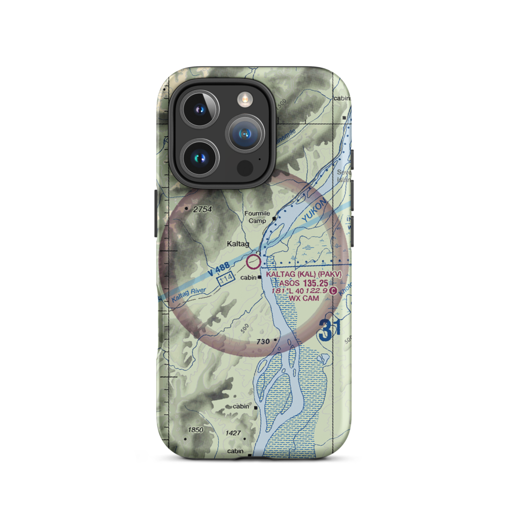 Kaltag Airport (KAL) VFR Sectional  Tough iPhone Case iPhone 16 Pro model shown