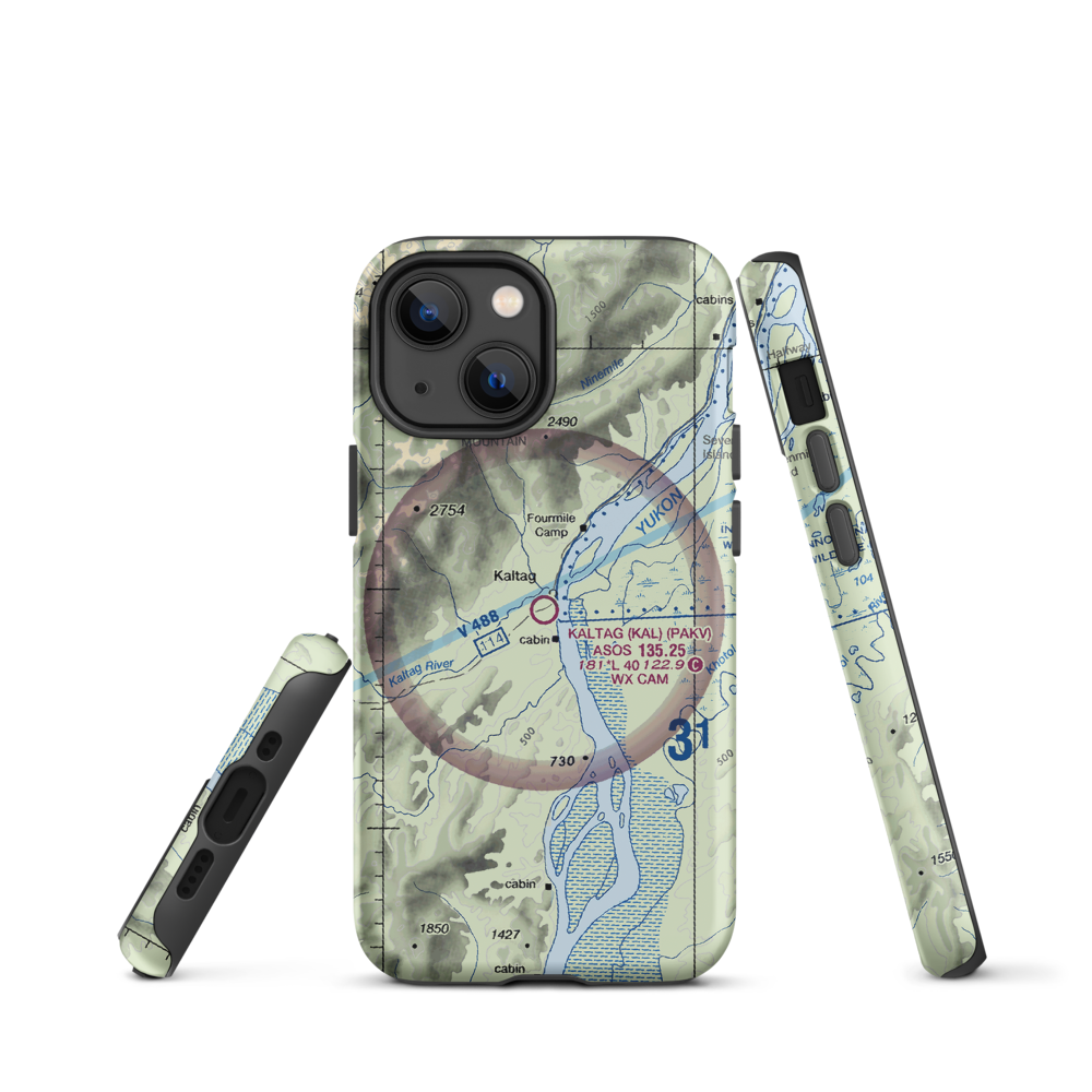 Kaltag Airport (KAL) VFR Sectional  Tough iPhone Case iPhone 13 mini model shown