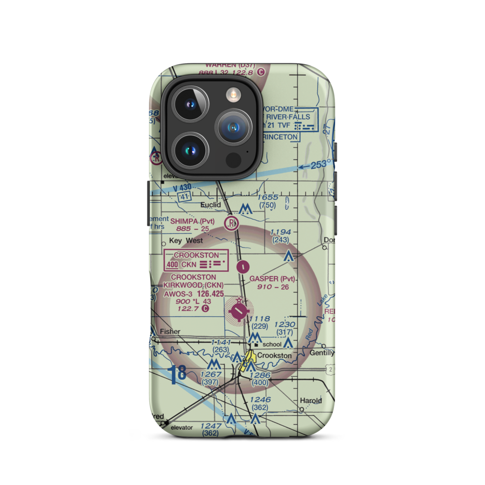 Kaml Airstrip (45MN) VFR Sectional  Tough iPhone Case iPhone 16 Pro model shown