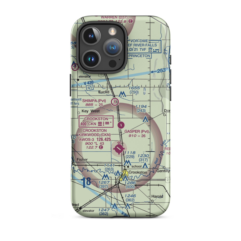 Kaml Airstrip (45MN) VFR Sectional  Tough iPhone Case iPhone 16 Pro Max model shown