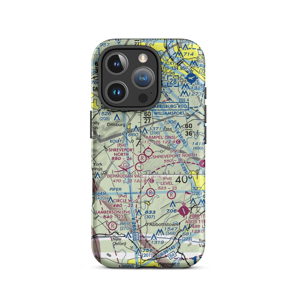 Kampel Airport (2N5) VFR Sectional  Tough iPhone Case iPhone 16 Pro model shown