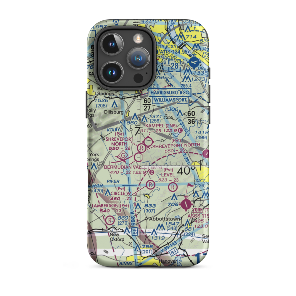 Kampel Airport (2N5) VFR Sectional  Tough iPhone Case iPhone 16 Pro Max model shown