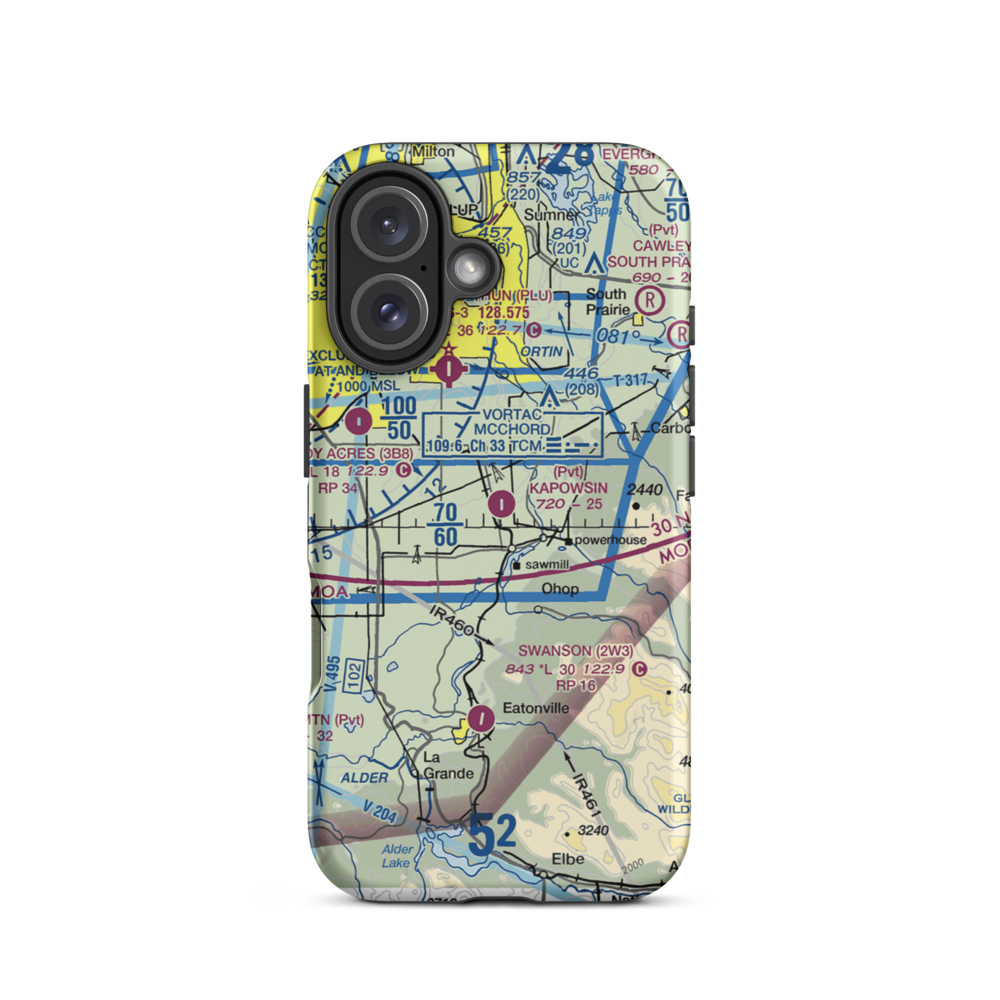 Kapowsin Field (86WA) VFR Sectional  Tough iPhone Case iPhone 16 model shown