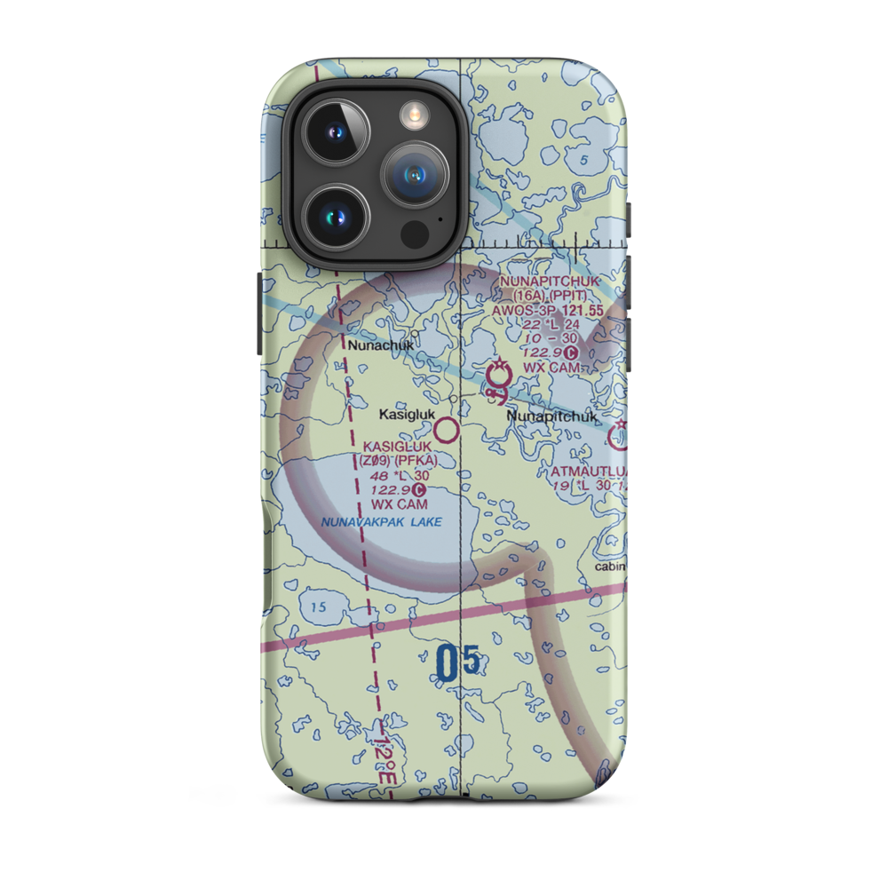 Kasigluk Airport (Z09) VFR Sectional  Tough iPhone Case iPhone 16 Pro Max model shown