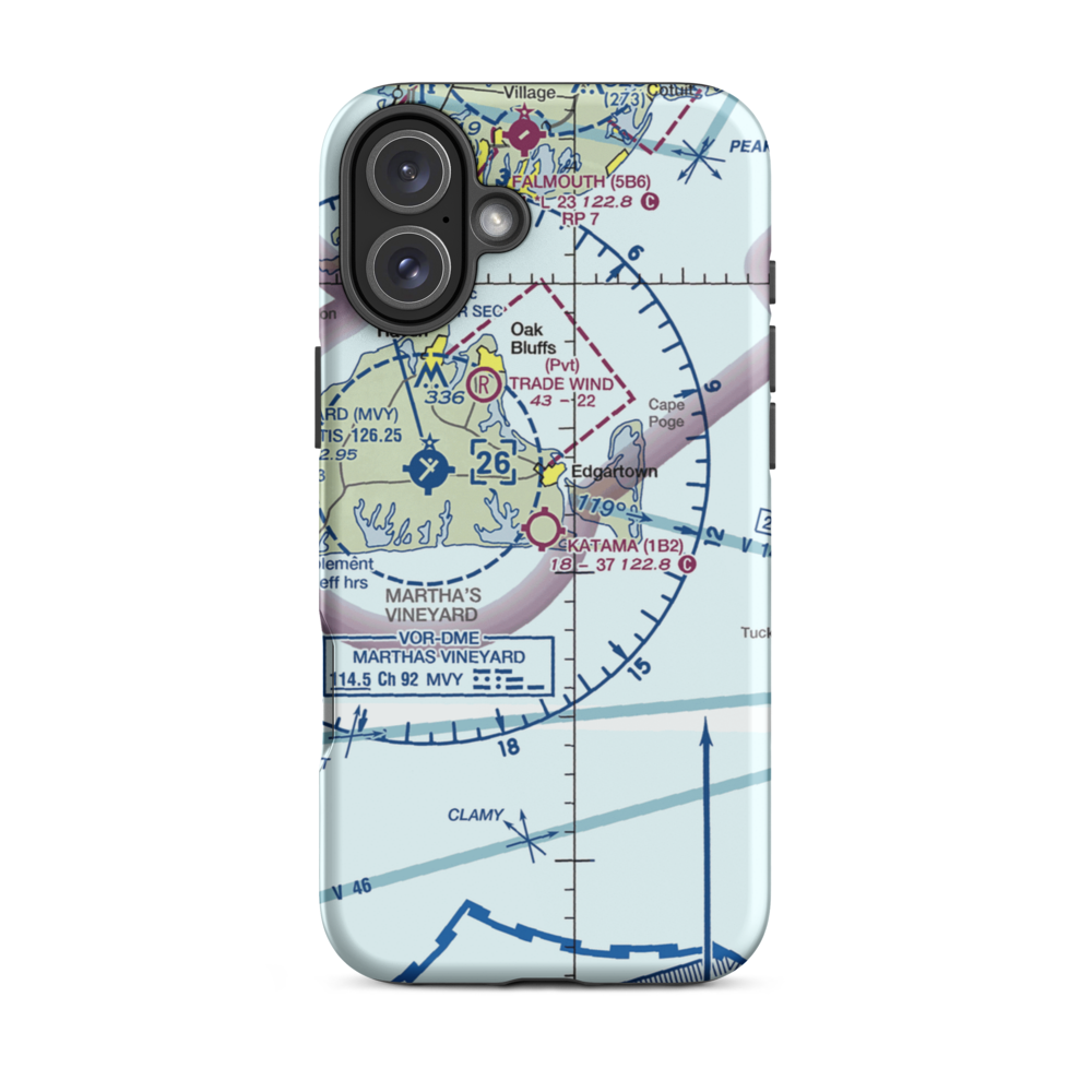 Katama Airpark (1B2) VFR Sectional  Tough iPhone Case iPhone 16 Plus model shown
