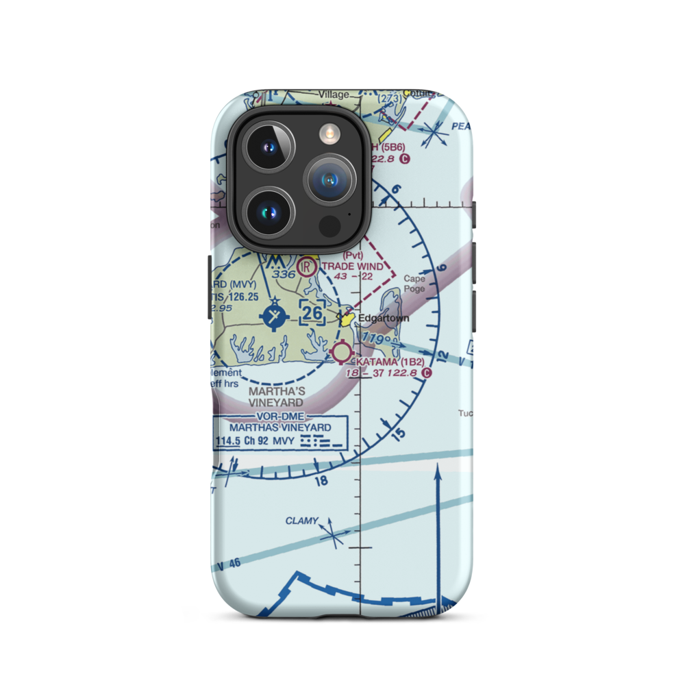 Katama Airpark (1B2) VFR Sectional  Tough iPhone Case iPhone 16 Pro model shown