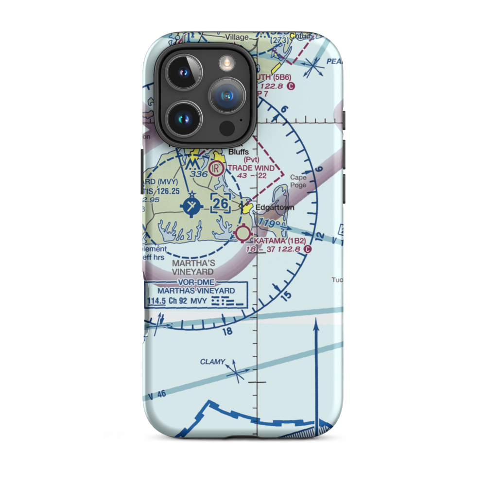 Katama Airpark (1B2) VFR Sectional  Tough iPhone Case iPhone 16 Pro Max model shown