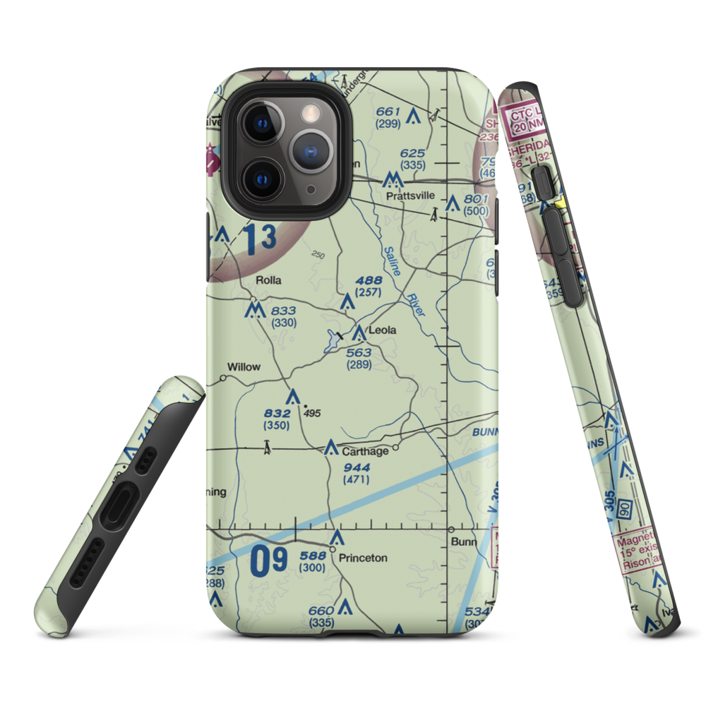 Katheryn's Landing Airport (AR81) VFR Sectional  Tough iPhone Case iPhone 11 Pro model shown