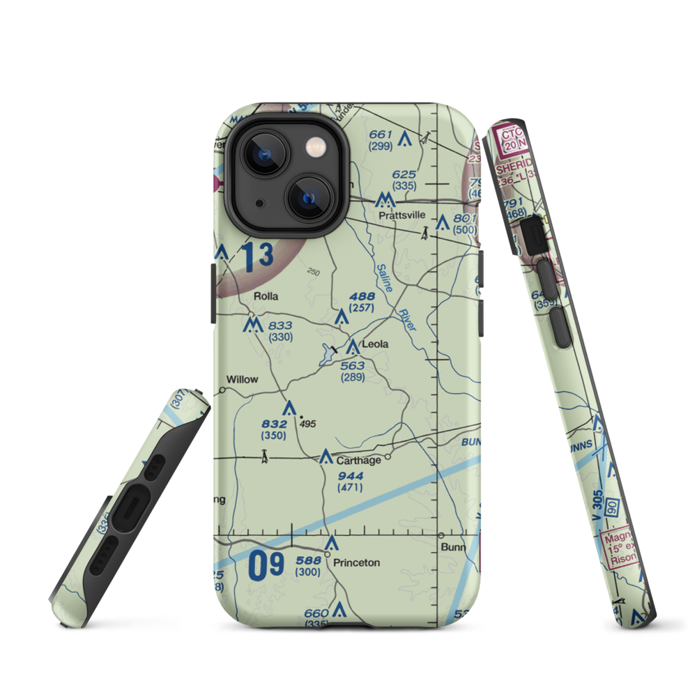 Katheryn's Landing Airport (AR81) VFR Sectional  Tough iPhone Case iPhone 14 model shown