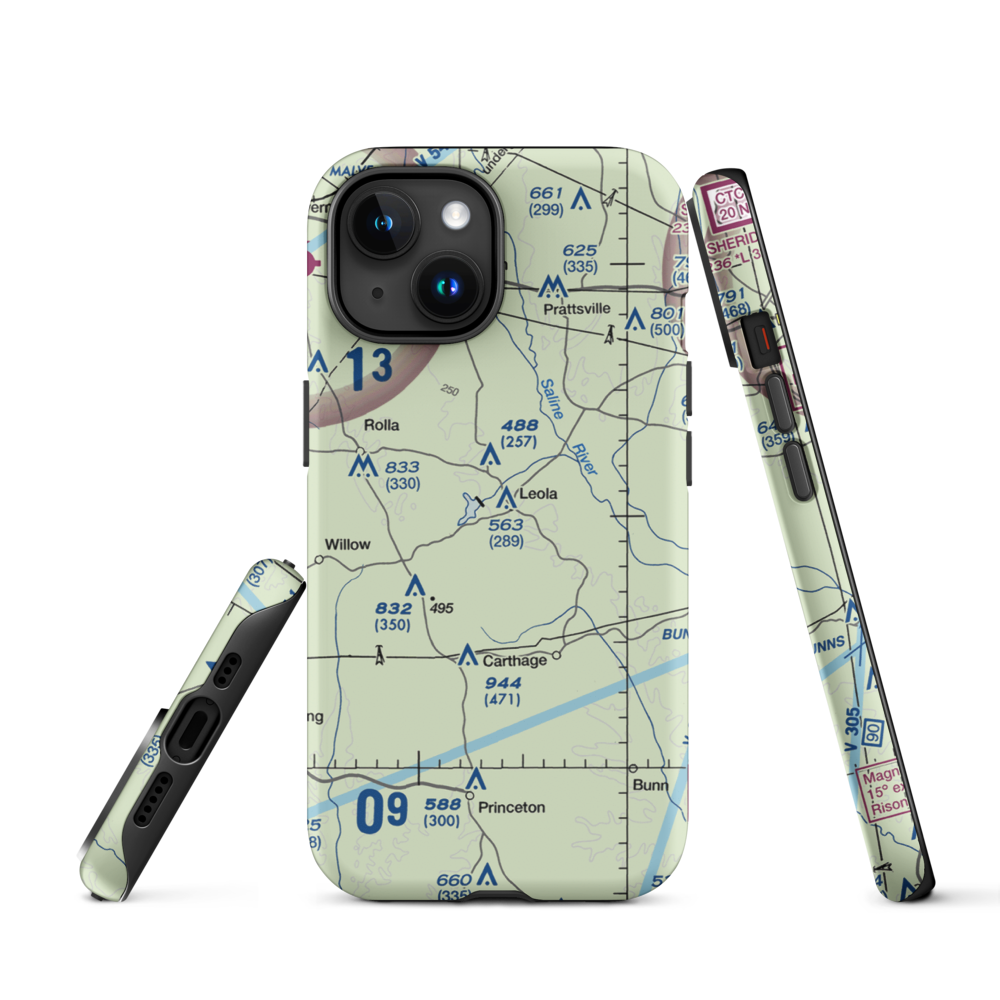 Katheryn's Landing Airport (AR81) VFR Sectional  Tough iPhone Case iPhone 15 model shown