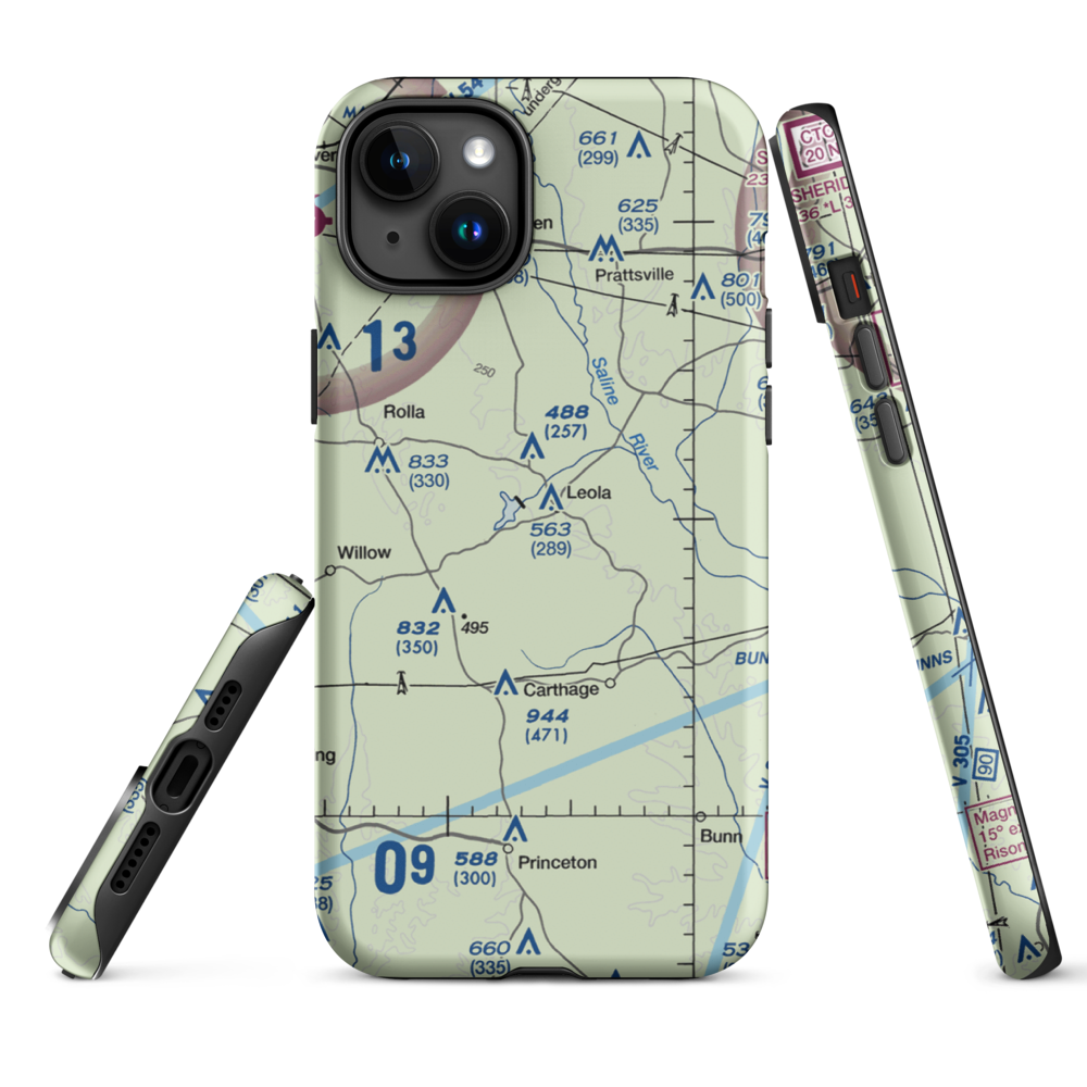 Katheryn's Landing Airport (AR81) VFR Sectional  Tough iPhone Case iPhone 15 Plus model shown