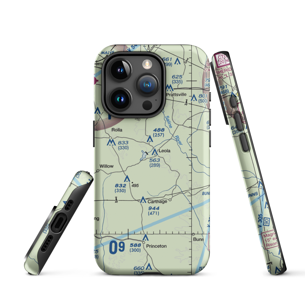 Katheryn's Landing Airport (AR81) VFR Sectional  Tough iPhone Case iPhone 15 Pro model shown