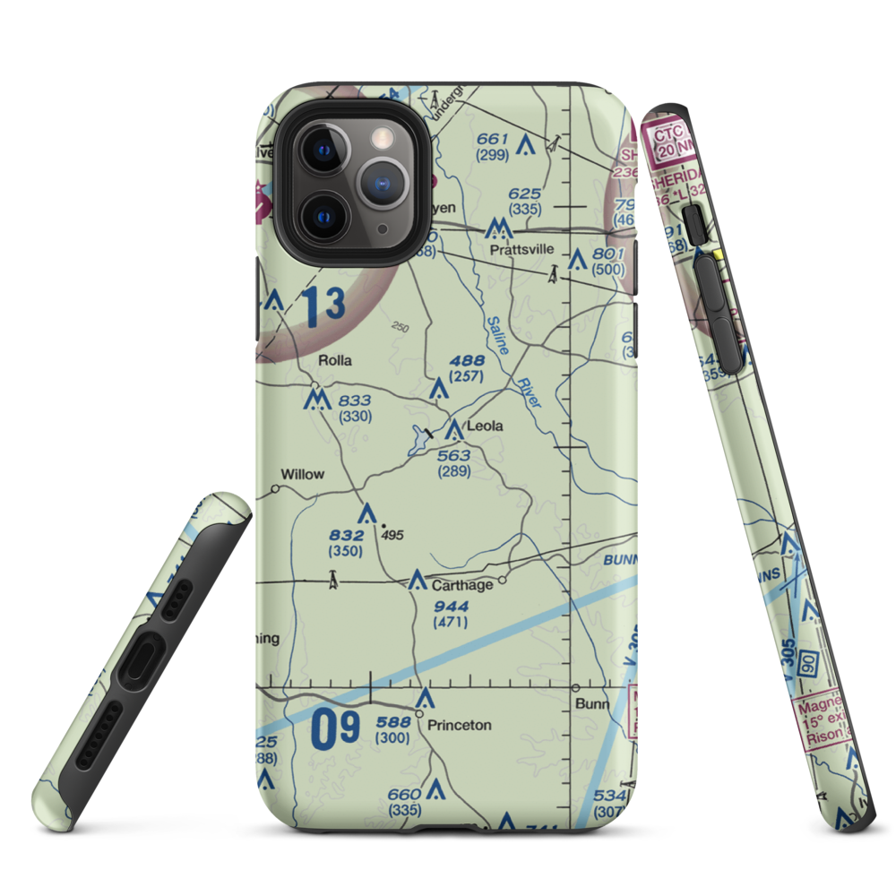 Katheryn's Landing Airport (AR81) VFR Sectional  Tough iPhone Case iPhone 11 Pro Max model shown