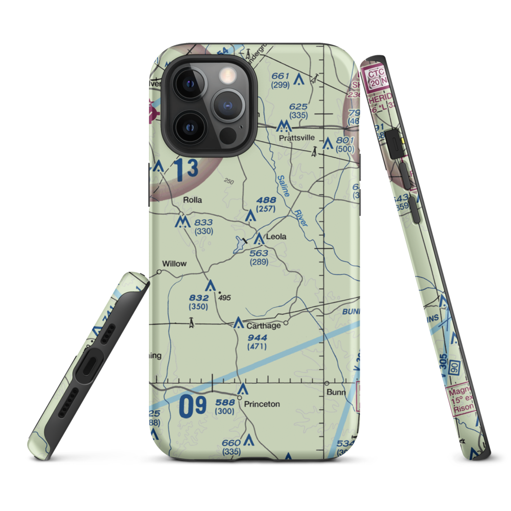 Katheryn's Landing Airport (AR81) VFR Sectional  Tough iPhone Case iPhone 12 Pro Max model shown