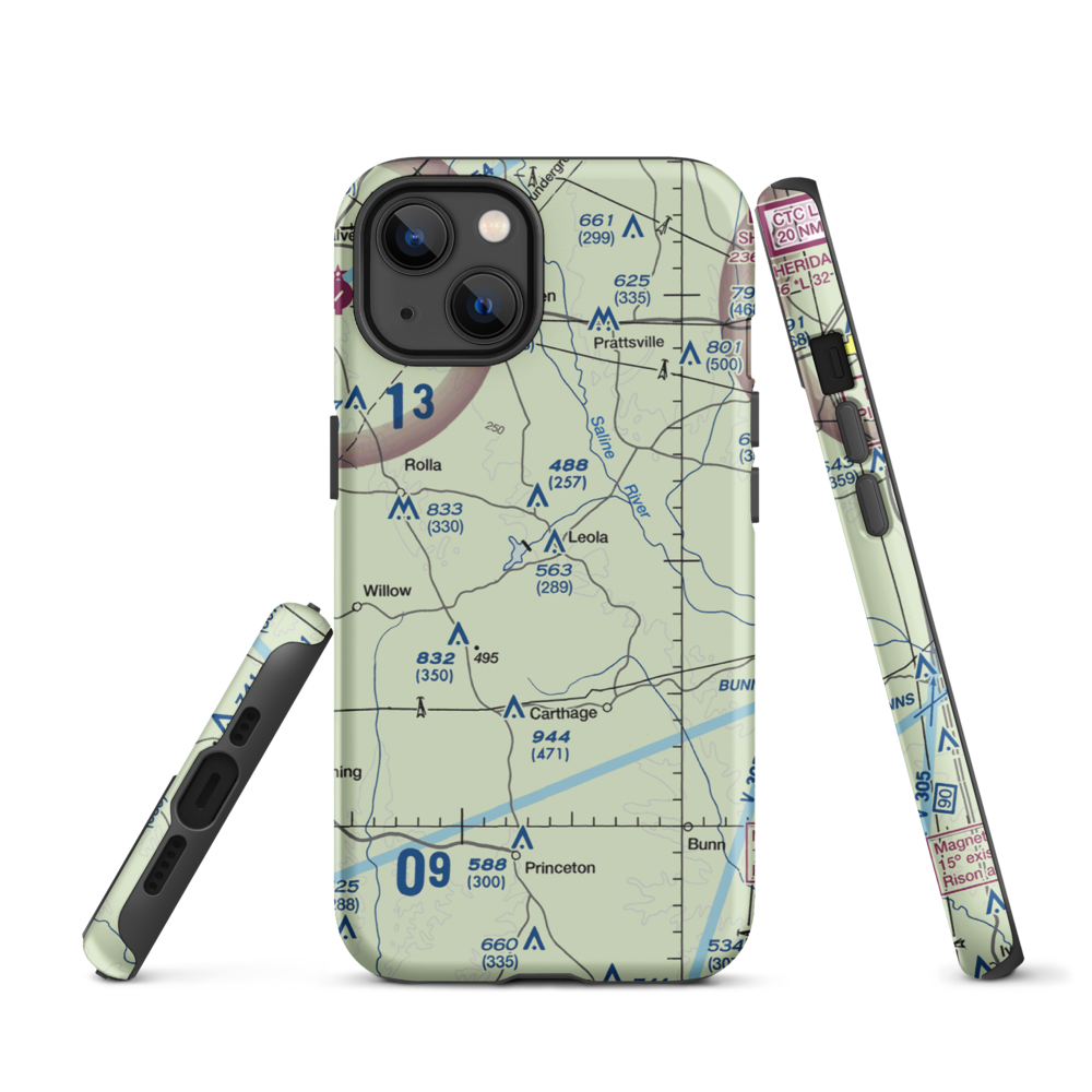 Katheryn's Landing Airport (AR81) VFR Sectional  Tough iPhone Case iPhone 13 model shown