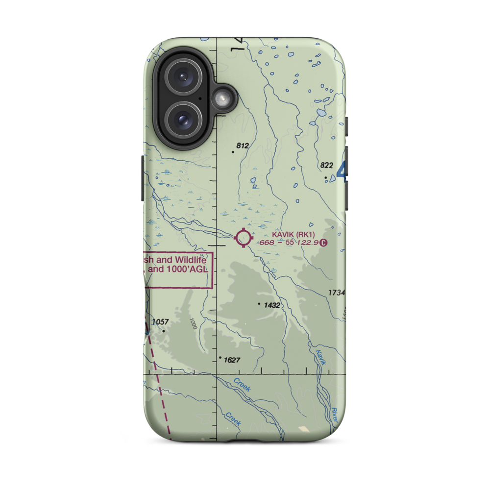 Kavik Strip (RK1) VFR Sectional  Tough iPhone Case iPhone 16 Plus model shown