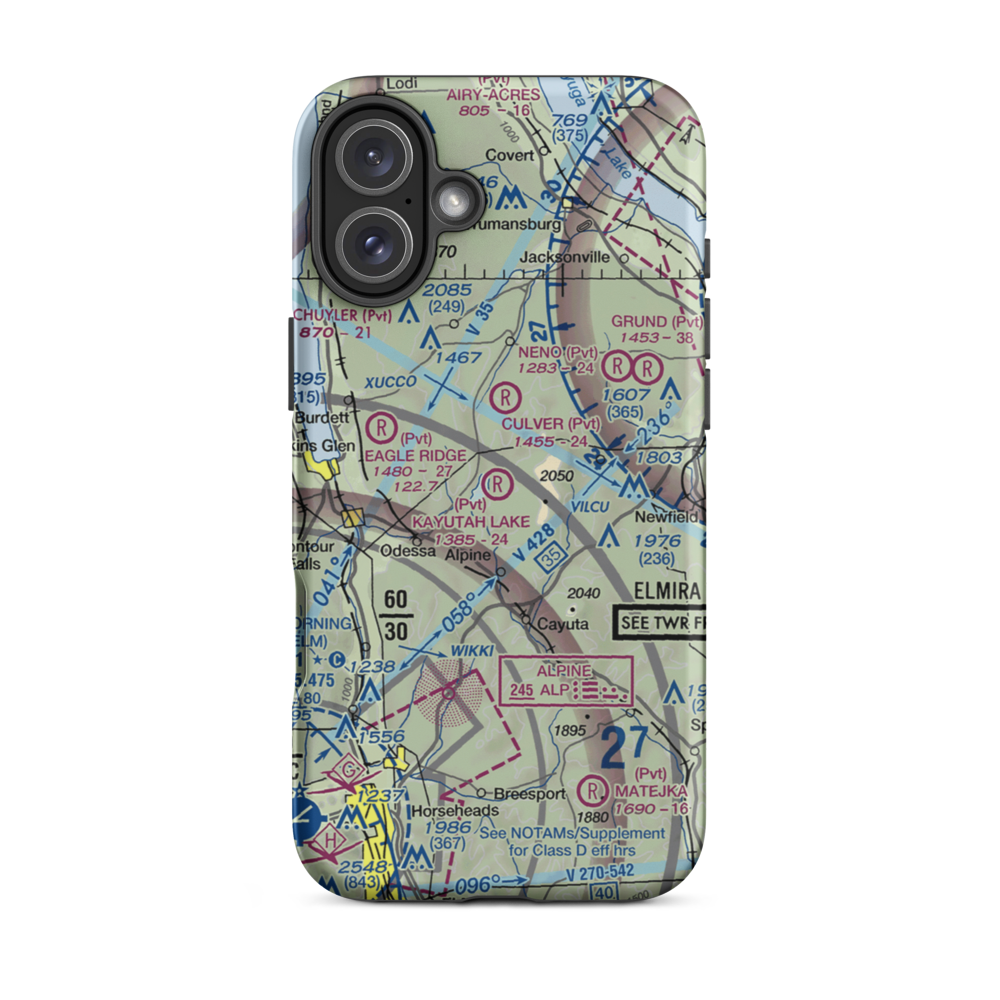Kayutah Lake Airport (2NY9) VFR Sectional  Tough iPhone Case iPhone 16 Plus model shown