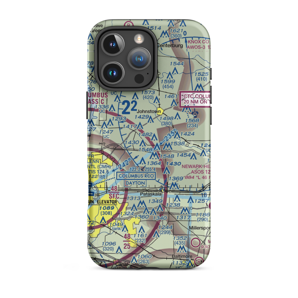 Kearns Airport (OH74) VFR Sectional  Tough iPhone Case iPhone 16 Pro Max model shown