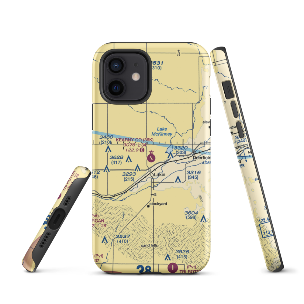 Kearny County Airport (36K) VFR Sectional  Tough iPhone Case iPhone 12 model shown