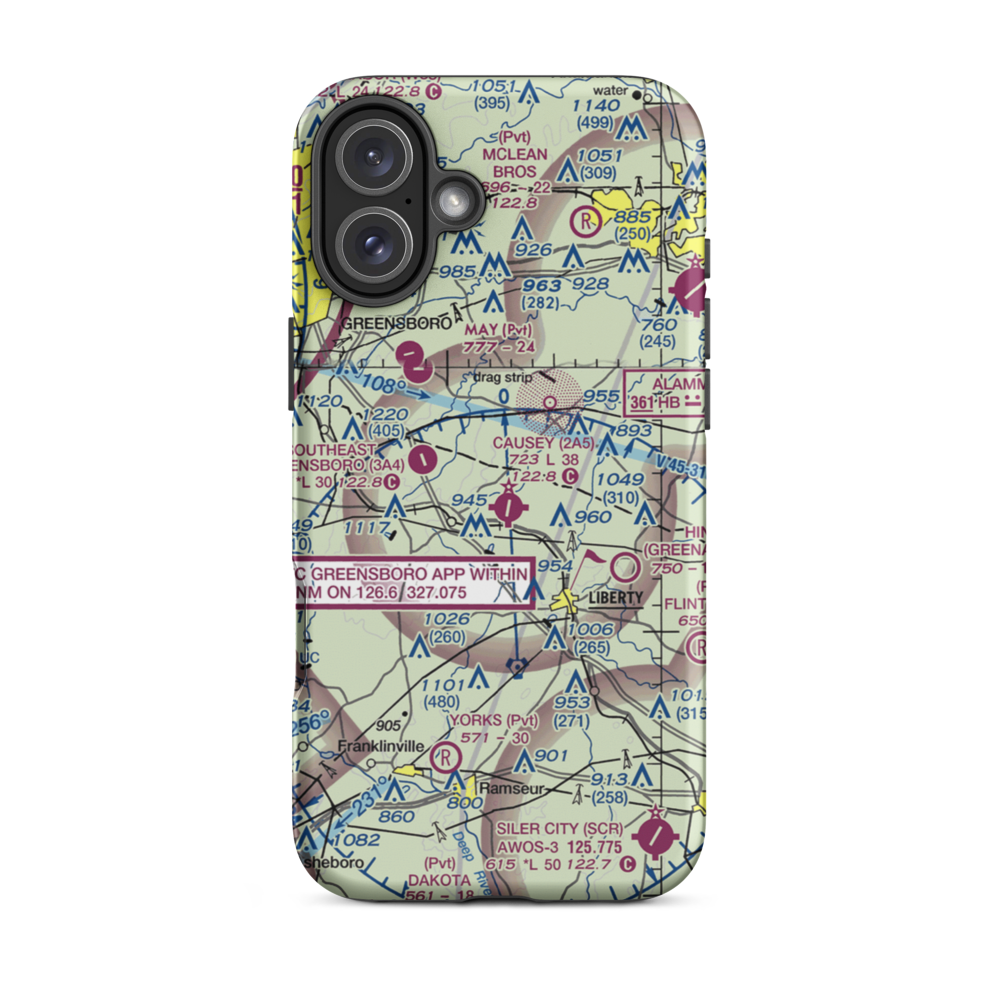 Kecks Airport (N88) VFR Sectional  Tough iPhone Case iPhone 16 Plus model shown