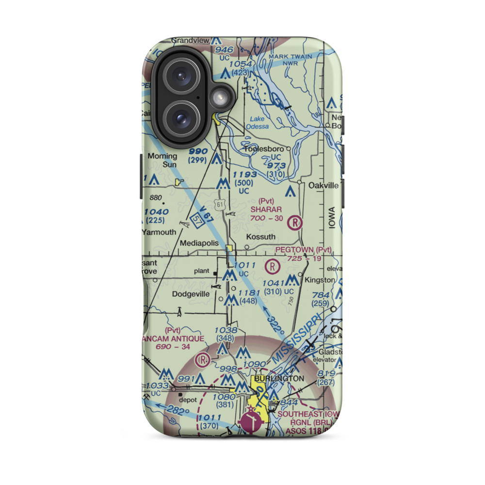 Keitzer Field (IA77) VFR Sectional  Tough iPhone Case iPhone 16 Plus model shown
