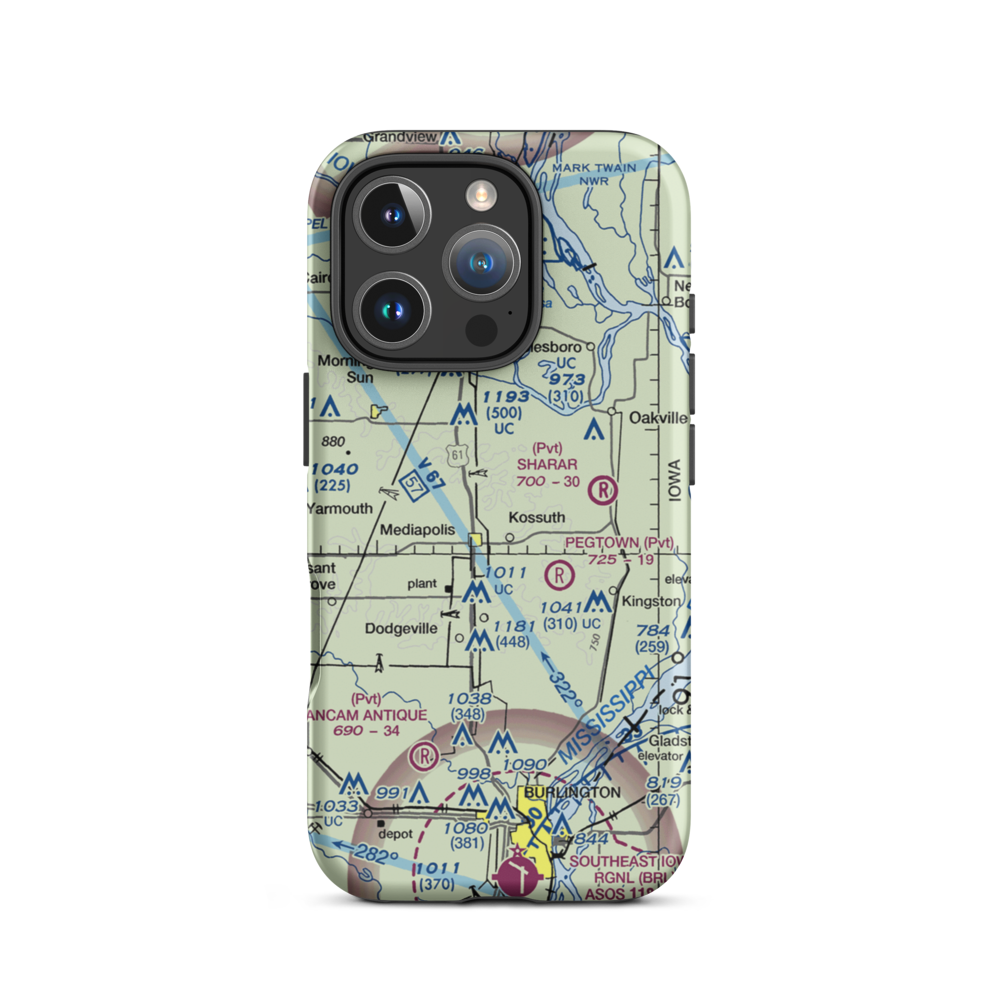 Keitzer Field (IA77) VFR Sectional  Tough iPhone Case iPhone 16 Pro model shown