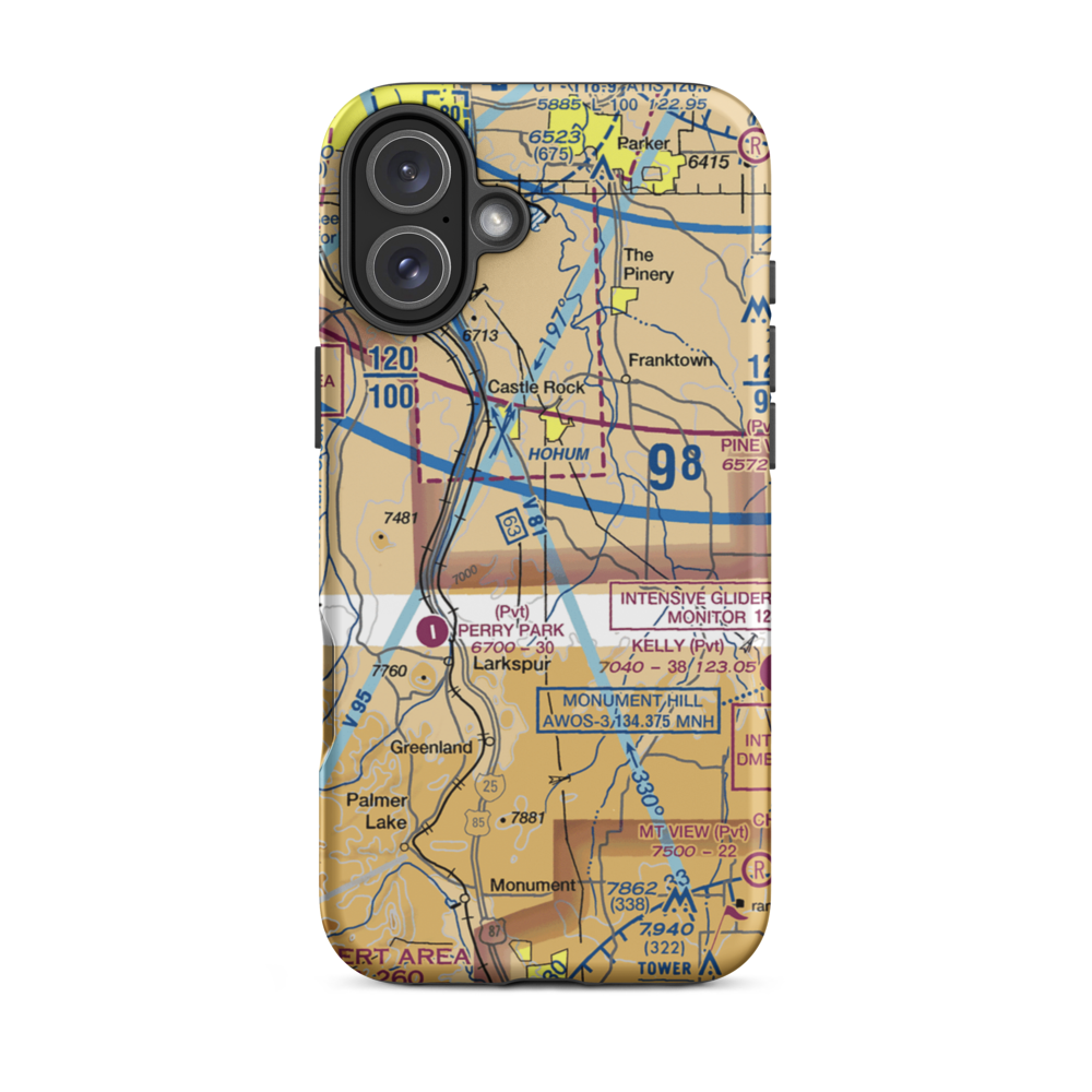 Kelgun Airport (4CO8) VFR Sectional  Tough iPhone Case iPhone 16 Plus model shown