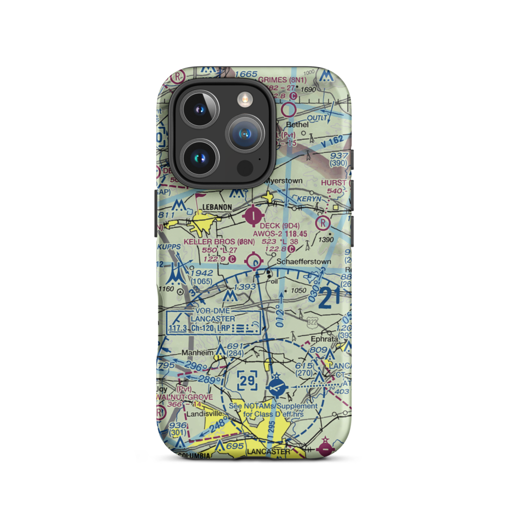 Keller Brothers Airport (08N) VFR Sectional  Tough iPhone Case iPhone 16 Pro model shown