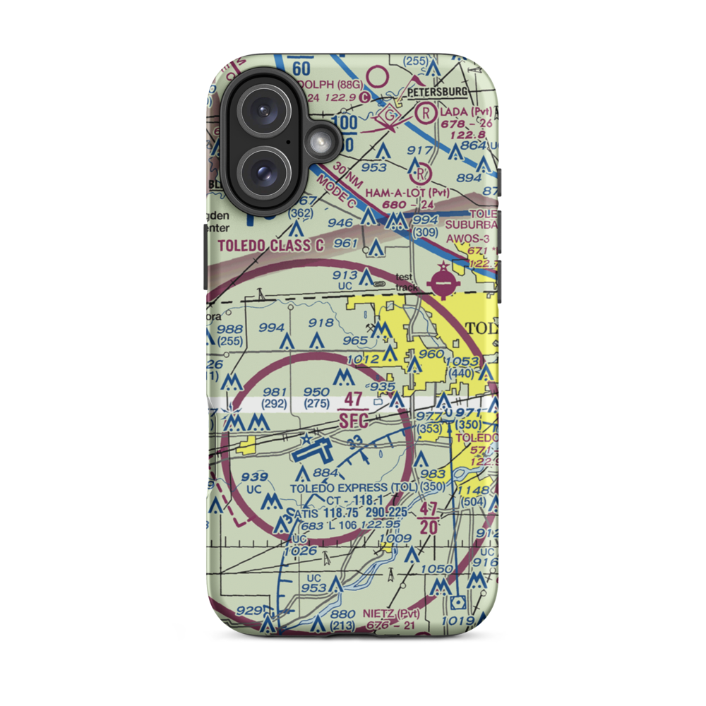 Kellers Strip (46OI) VFR Sectional  Tough iPhone Case iPhone 16 Plus model shown