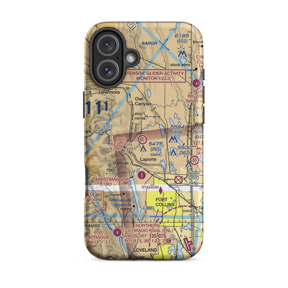Kellogg Airstrip (2CD9) VFR Sectional  Tough iPhone Case iPhone 16 Plus model shown