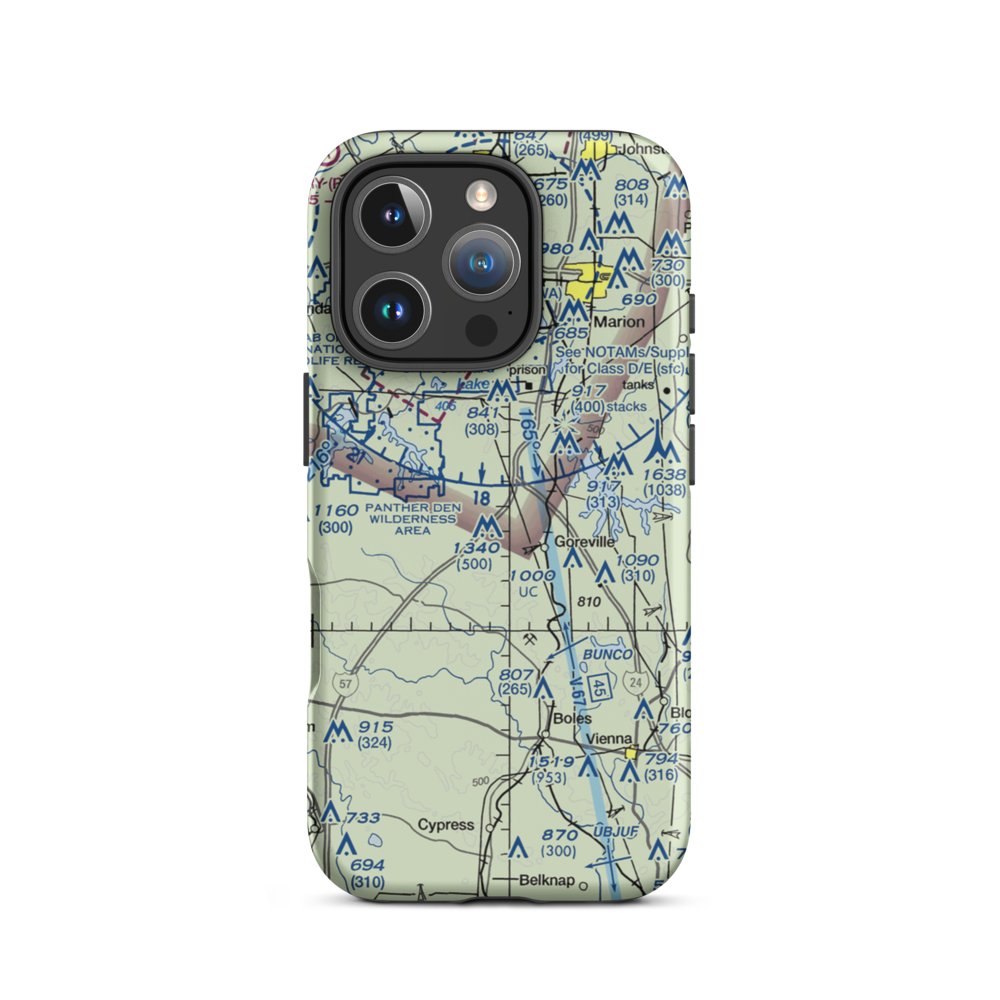Kellums Airport (16IS) VFR Sectional  Tough iPhone Case iPhone 16 Pro model shown