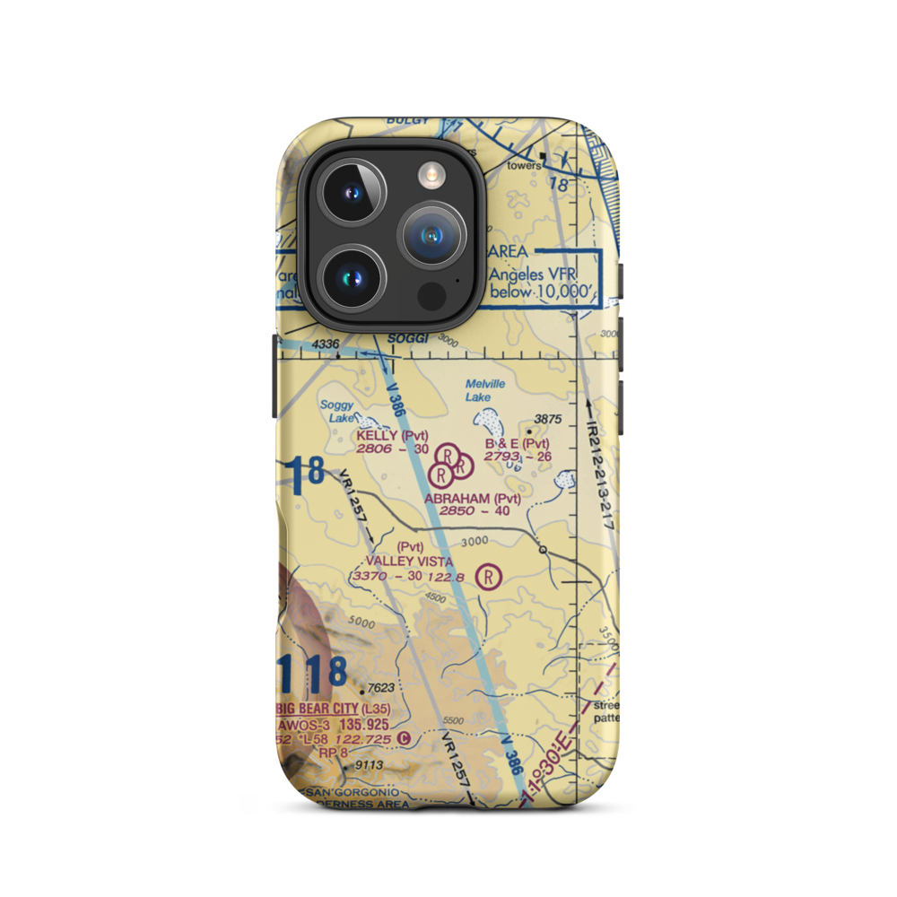 Kelly Airport (51CA) VFR Sectional  Tough iPhone Case iPhone 16 Pro model shown