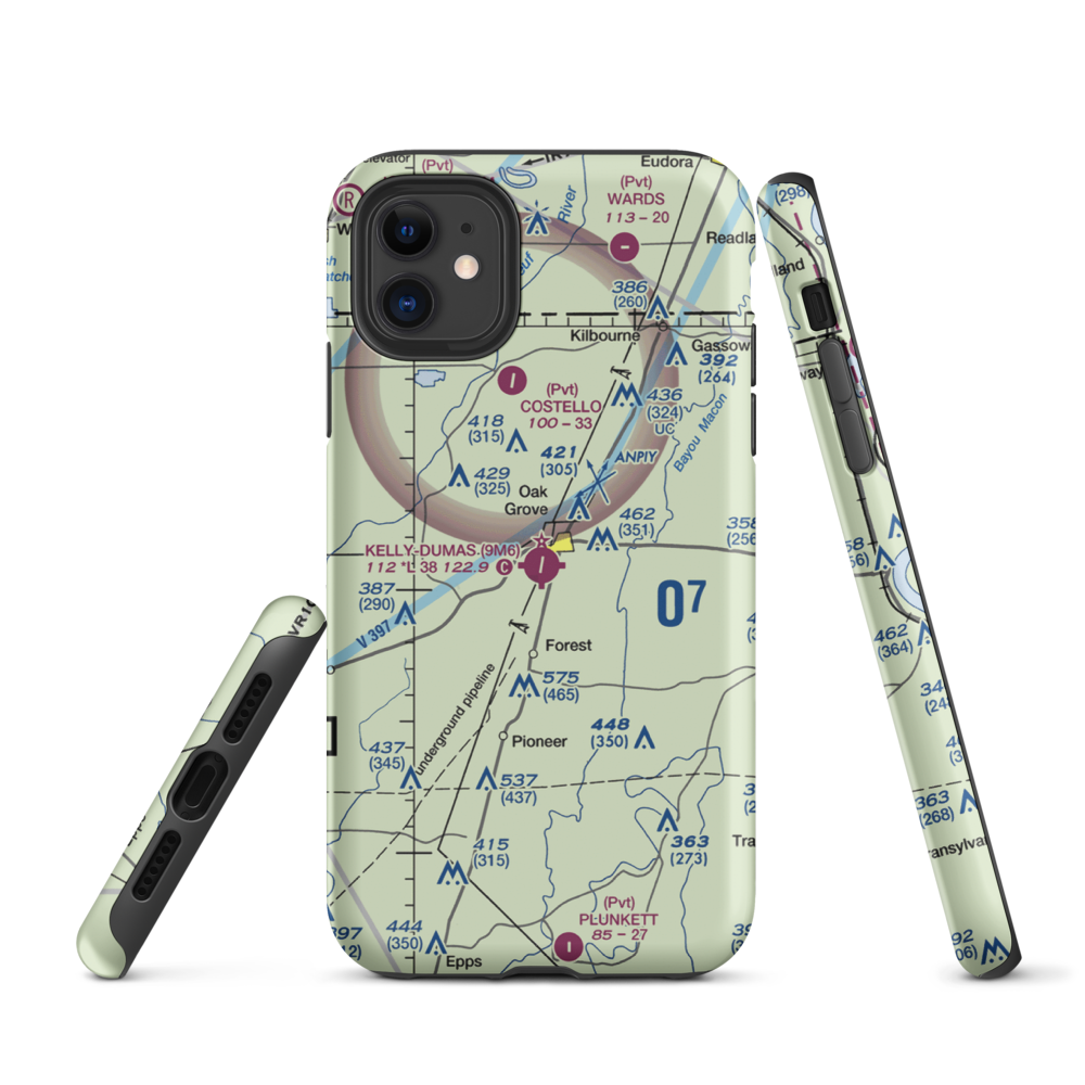 Kelly Airport (9M6) VFR Sectional  Tough iPhone Case iPhone 11 model shown
