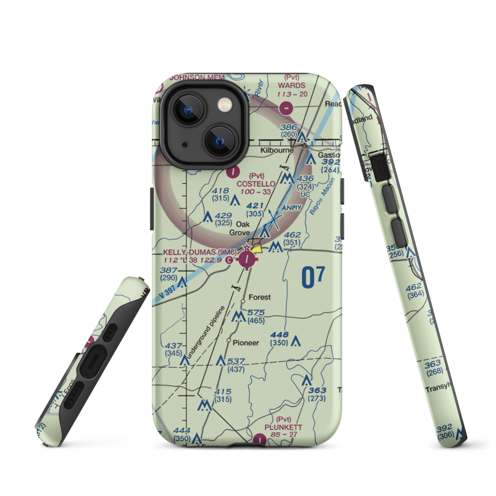 Kelly Airport (9M6) VFR Sectional  Tough iPhone Case iPhone 14 model shown