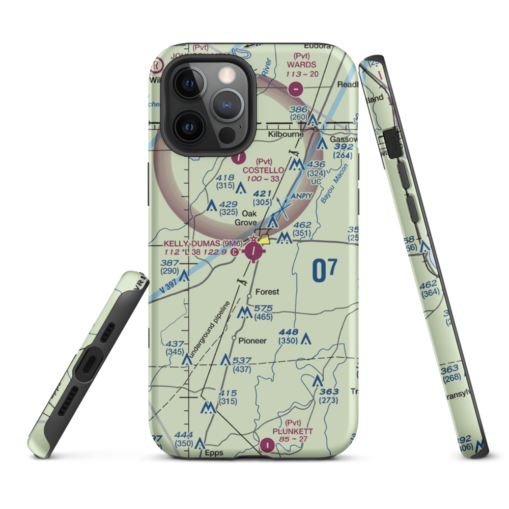 Kelly Airport (9M6) VFR Sectional  Tough iPhone Case iPhone 12 Pro Max model shown