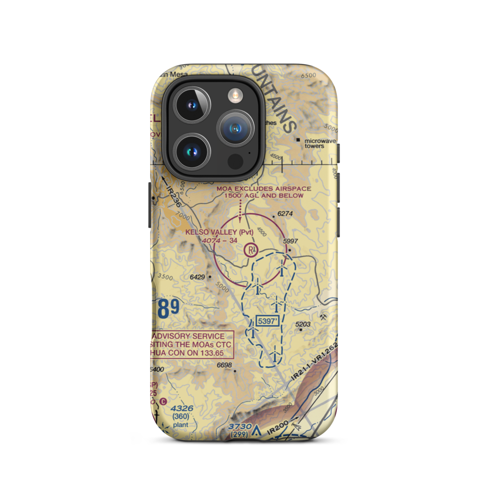 Kelso Valley Airport (CN37) VFR Sectional  Tough iPhone Case iPhone 16 Pro model shown