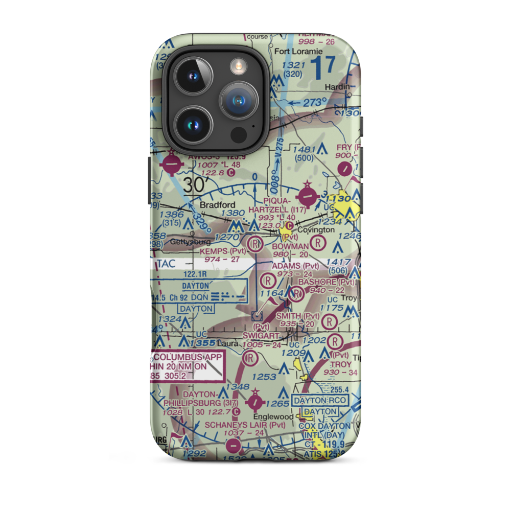 Kemps Field of Dreams Airport (6OH9) VFR Sectional  Tough iPhone Case iPhone 16 Pro Max model shown