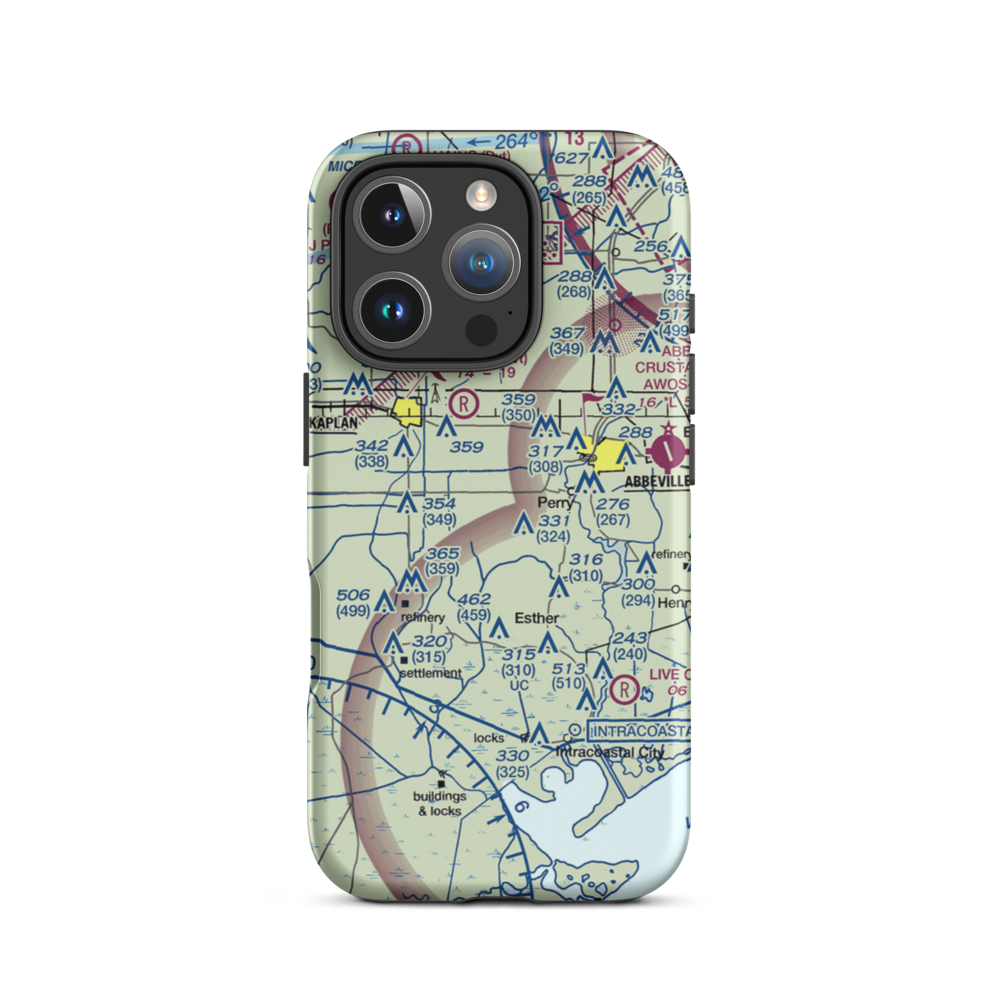 Ken Guidry Nr 1 Airport (LS68) VFR Sectional  Tough iPhone Case iPhone 16 Pro model shown