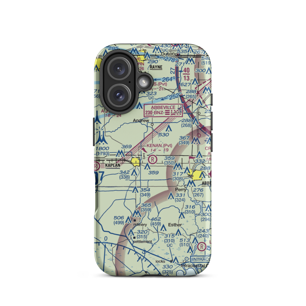 Kenan Airstrip (LA61) VFR Sectional  Tough iPhone Case iPhone 16 model shown