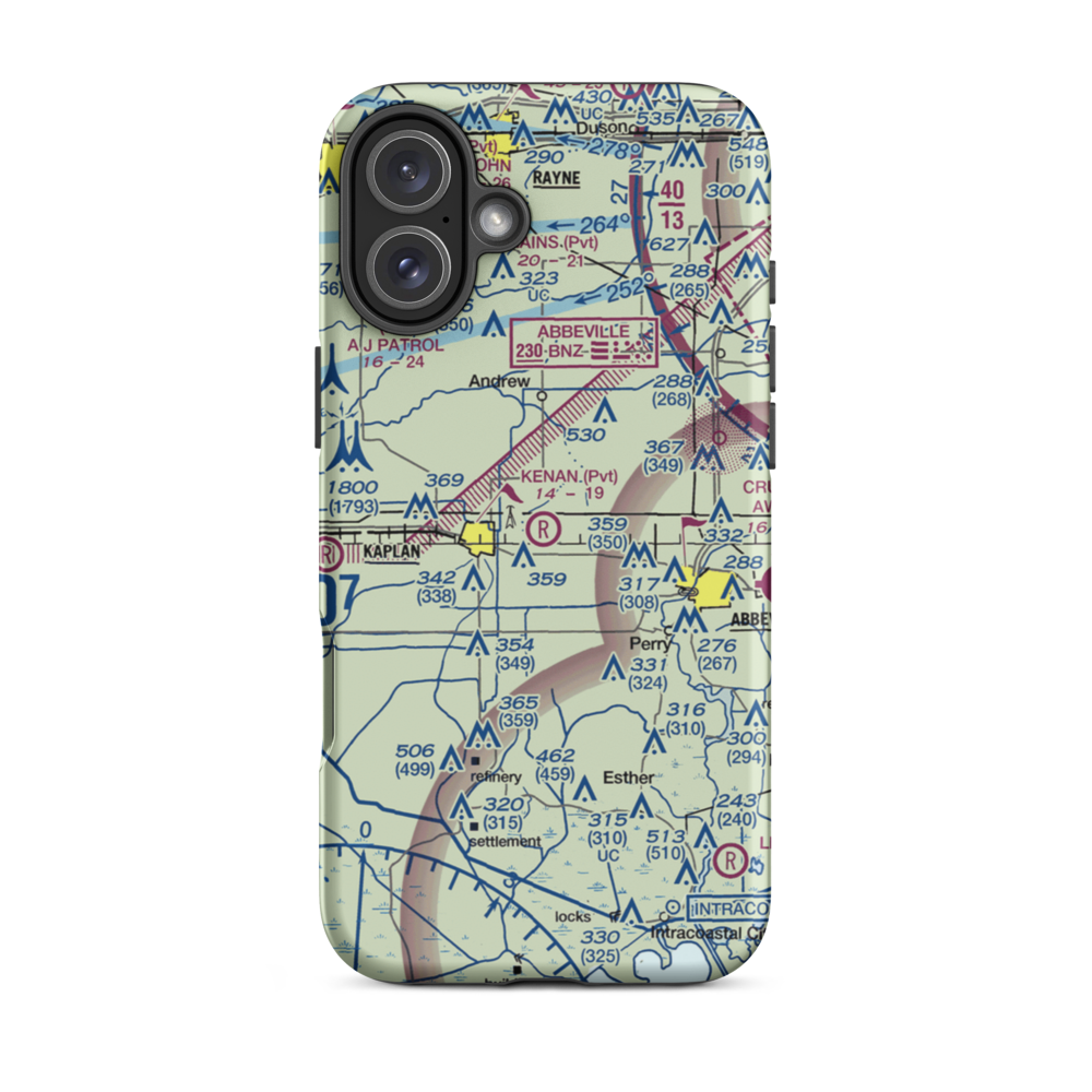 Kenan Airstrip (LA61) VFR Sectional  Tough iPhone Case iPhone 16 Plus model shown