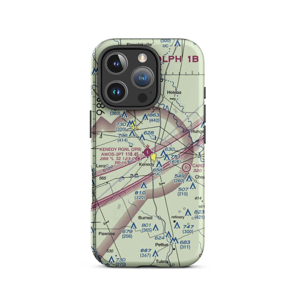 Kenedy Regional Airport (2R9) VFR Sectional  Tough iPhone Case iPhone 16 Pro model shown