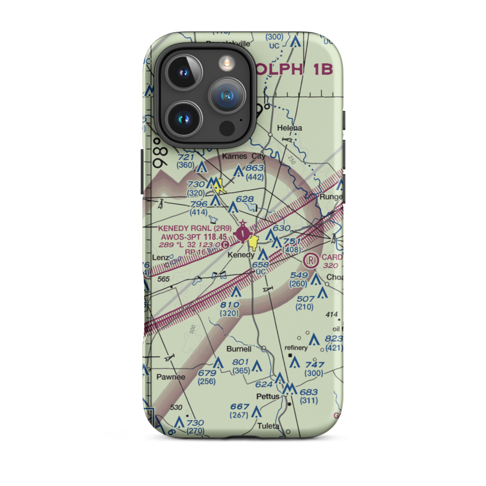 Kenedy Regional Airport (2R9) VFR Sectional  Tough iPhone Case iPhone 16 Pro Max model shown