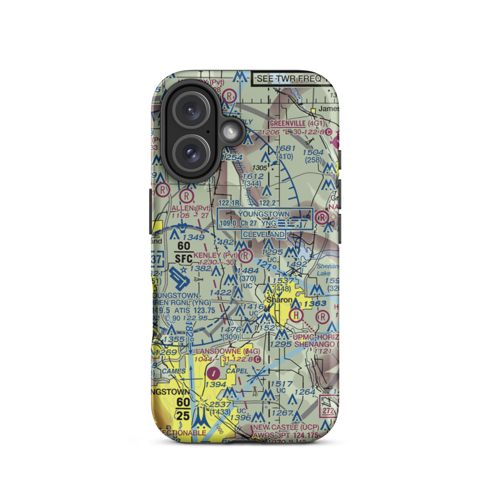 Kenley Airport (08OH) VFR Sectional  Tough iPhone Case iPhone 16 model shown