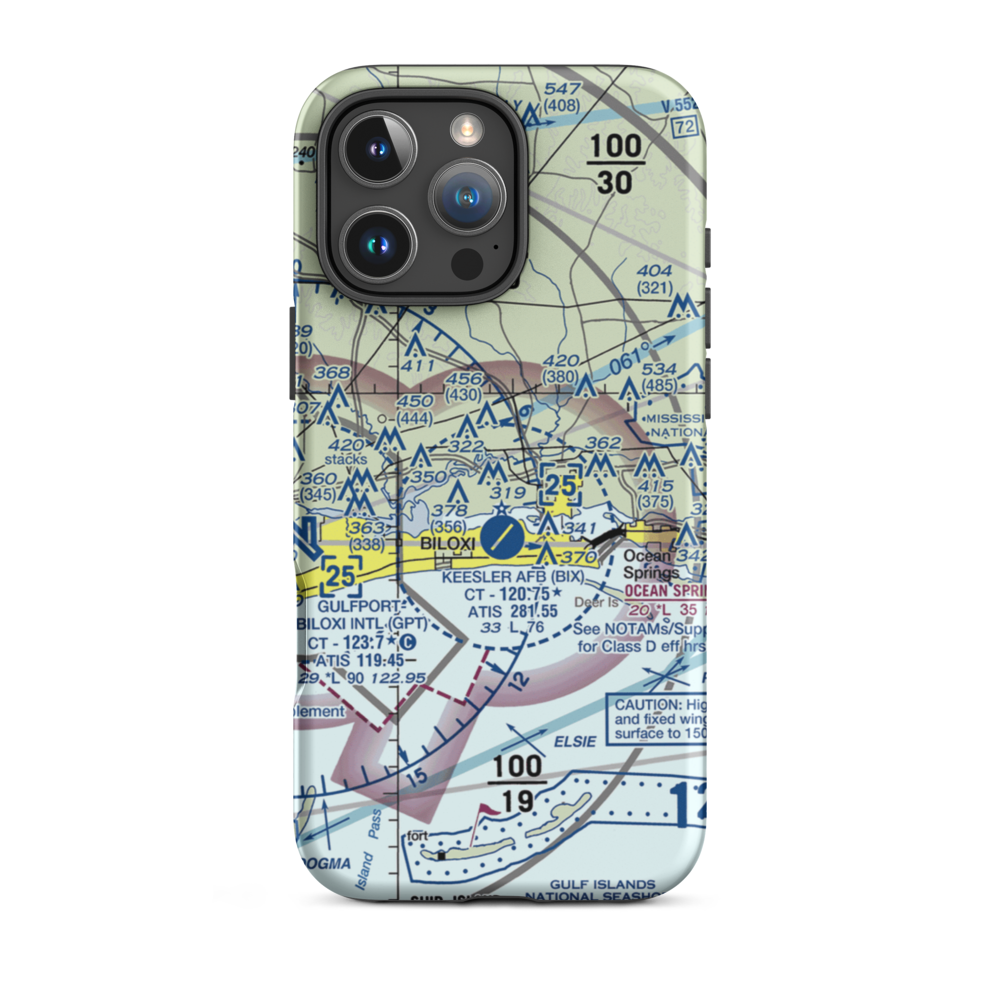 Kennedy Executive Airport (MS66) VFR Sectional  Tough iPhone Case iPhone 16 Pro Max model shown